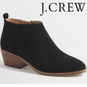 J. Crew Factory Black Suede Sawyer Ankle Booties, Size 10, EUC